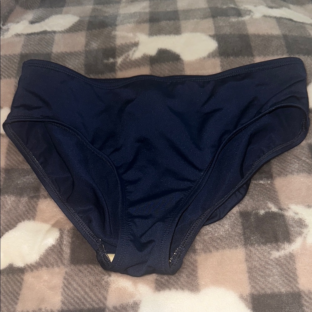 Lands' End Blue Bikini Bottoms with Matte Finish